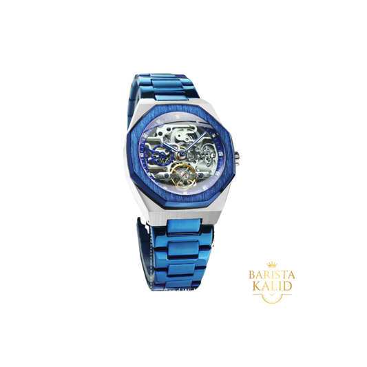 Forsining Silver Automatic Tourbillon Skeleton Watch — 3D Diamond Dial, Luminous Mechanical Wristwatch - - Watches