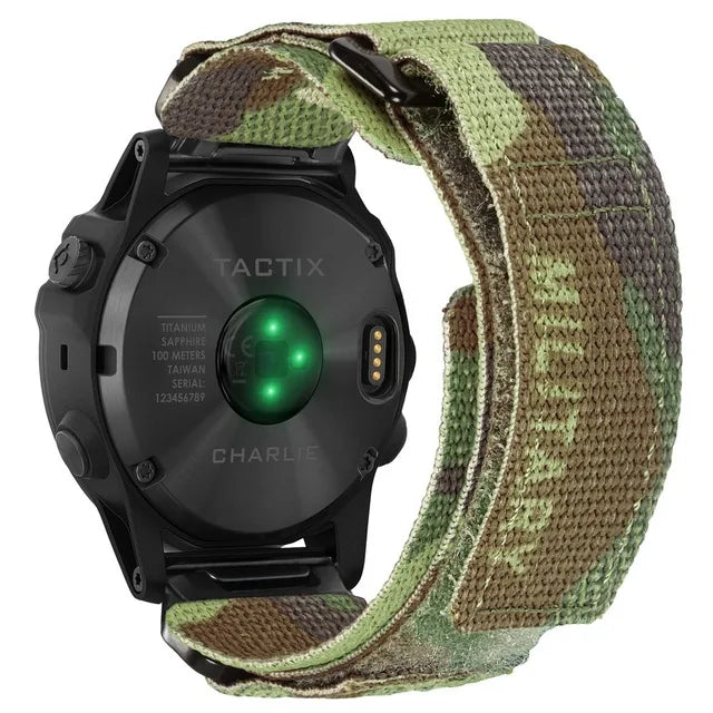 HEMSUT Nylon Military Watch Band for Garmin Quick fit 20mm 22mm 26mm — Fenix, Tactic, MARQ & Quatix - HGA131GRN - Watch Accessories