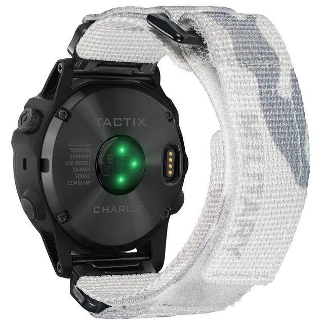 HEMSUT Nylon Military Watch Band for Garmin Quick fit 20mm 22mm 26mm — Fenix, Tactic, MARQ & Quatix - HGA131WHT - Watch Accessories