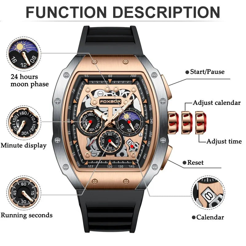 Luxury Military Sport Watch - Waterproof Chronograph Quartz Wristwatch for Men - - Watches