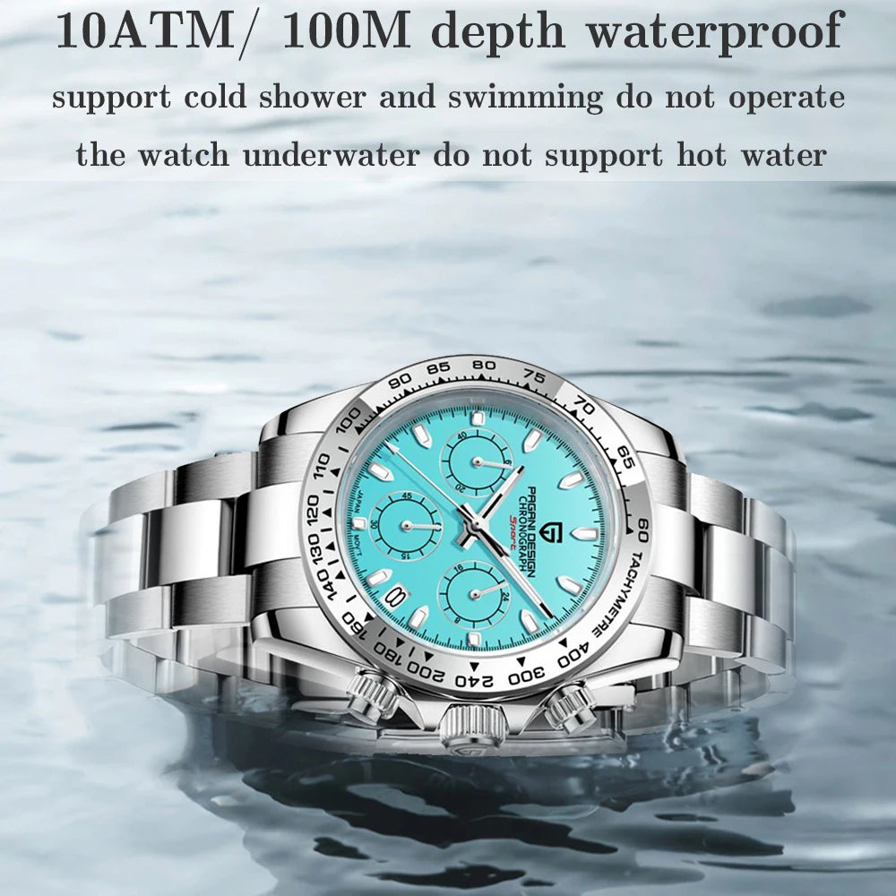 PAGANI DESIGN VK63 Luxury Chronograph Men's Watch — Sapphire Glass, Stainless Steel Bezel - - Watches