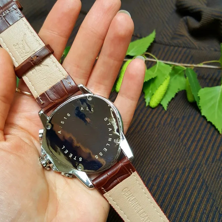 JARAGAR 951 Automatic Mechanical Watch for Men — Leather Strap, Three-Hand, Waterproof - - Watches