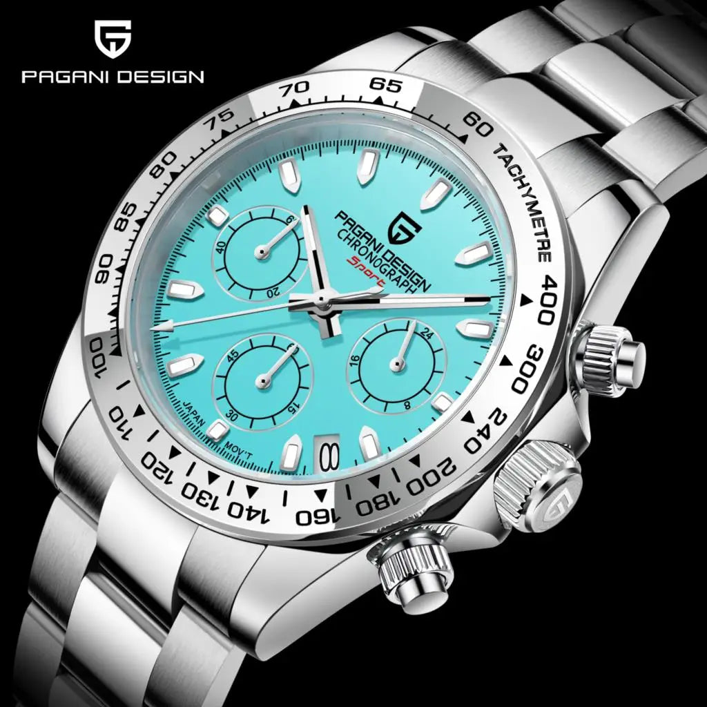 PAGANI DESIGN VK63 Luxury Chronograph Men's Watch — Sapphire Glass, Stainless Steel Bezel - - Watches