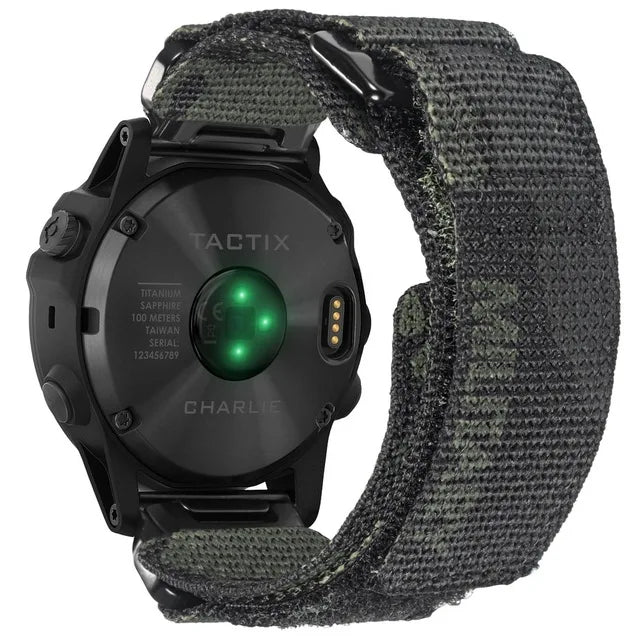 HEMSUT Nylon Military Watch Band for Garmin Quick fit 20mm 22mm 26mm — Fenix, Tactic, MARQ & Quatix - HGA131BLK - Watch Accessories