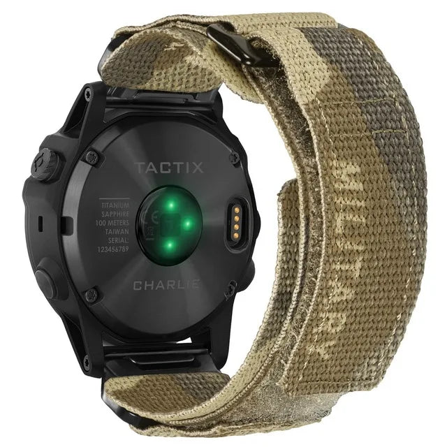 HEMSUT Nylon Military Watch Band for Garmin Quick fit 20mm 22mm 26mm — Fenix, Tactic, MARQ & Quatix - HGA131BEG - Watch Accessories