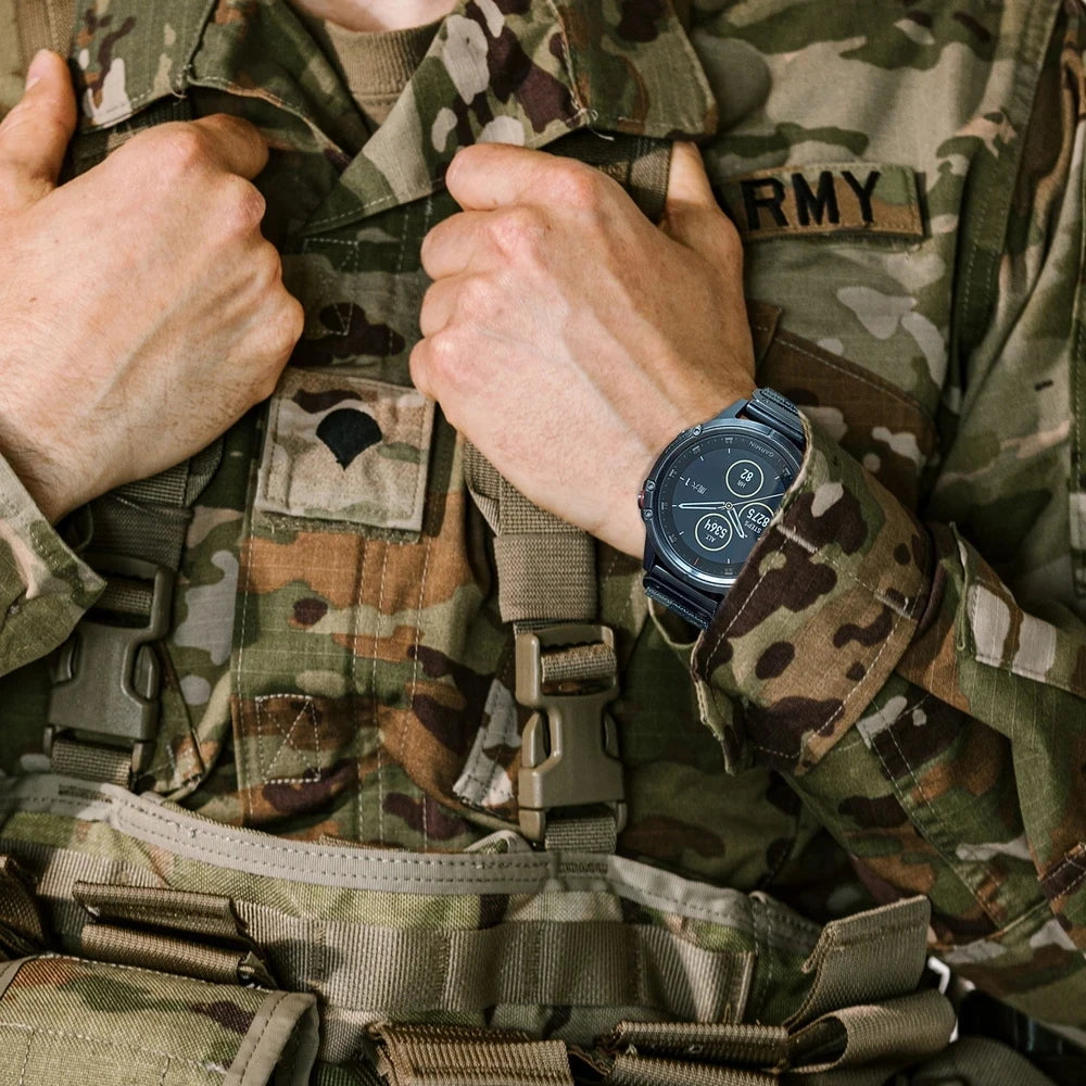 HEMSUT Nylon Military Watch Band for Garmin Quick fit 20mm 22mm 26mm — Fenix, Tactic, MARQ & Quatix - - Watch Accessories