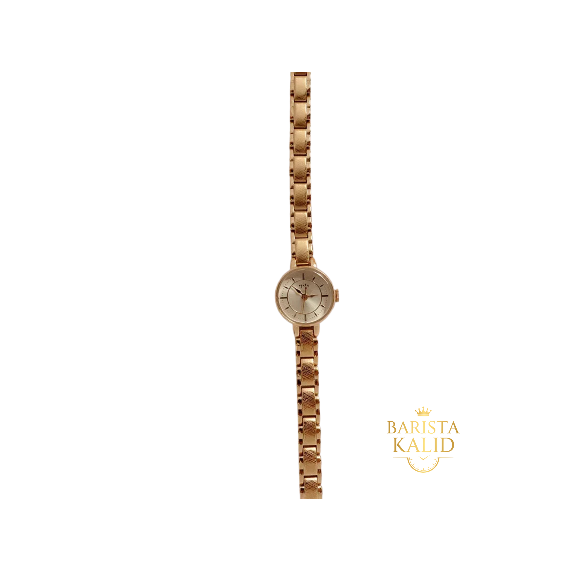 Women's Vintage Quartz Wristwatch — Gold & Silver Mesh Bracelet Band, Small Round Dial - - Watches